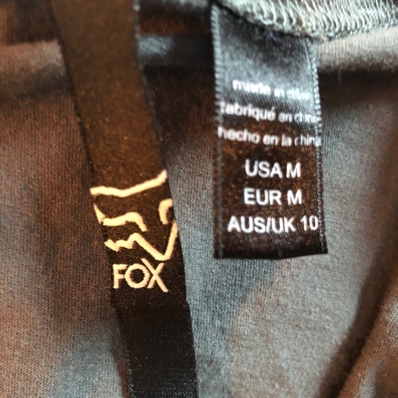 VTG FOX LS Graphic Logo Tee Gray/Gold Scoop Neck M Casual Layered Look - Picture 5 of 5